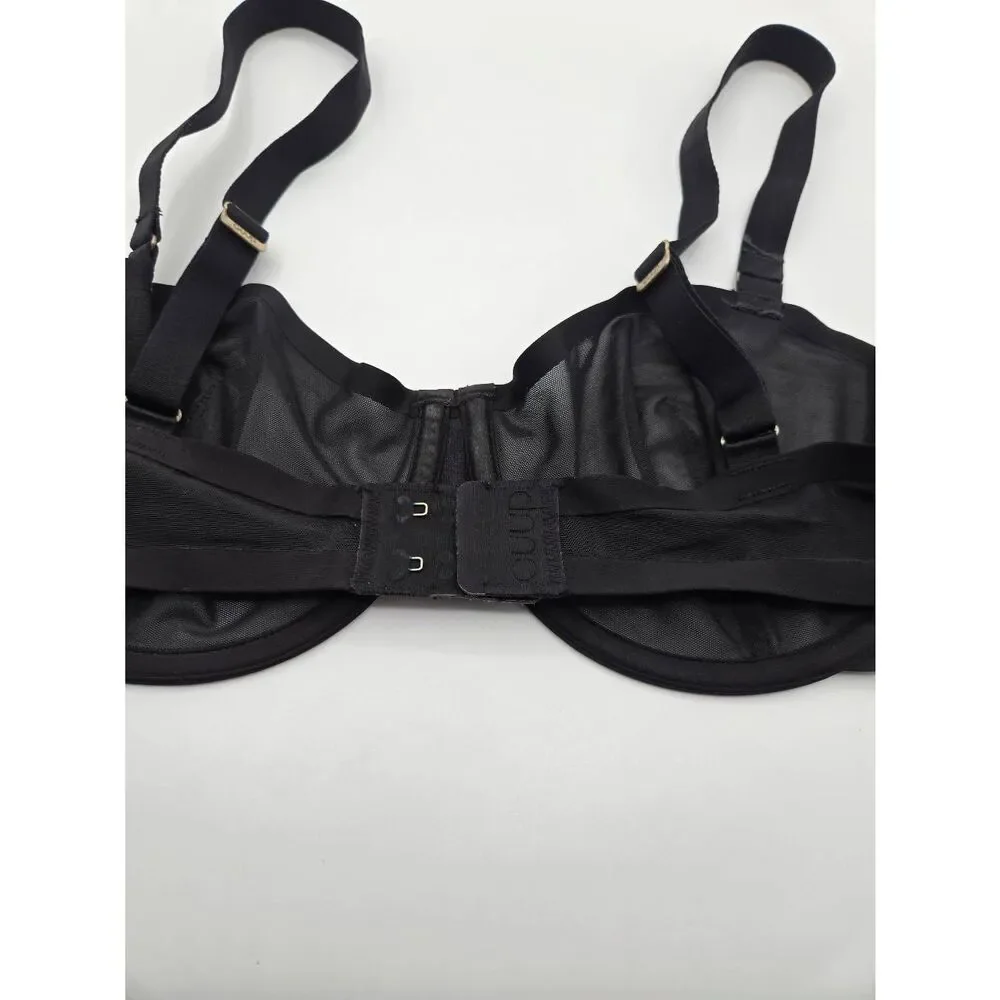 Cuup Bra Size 36D The Balconette Bra Black Underwire